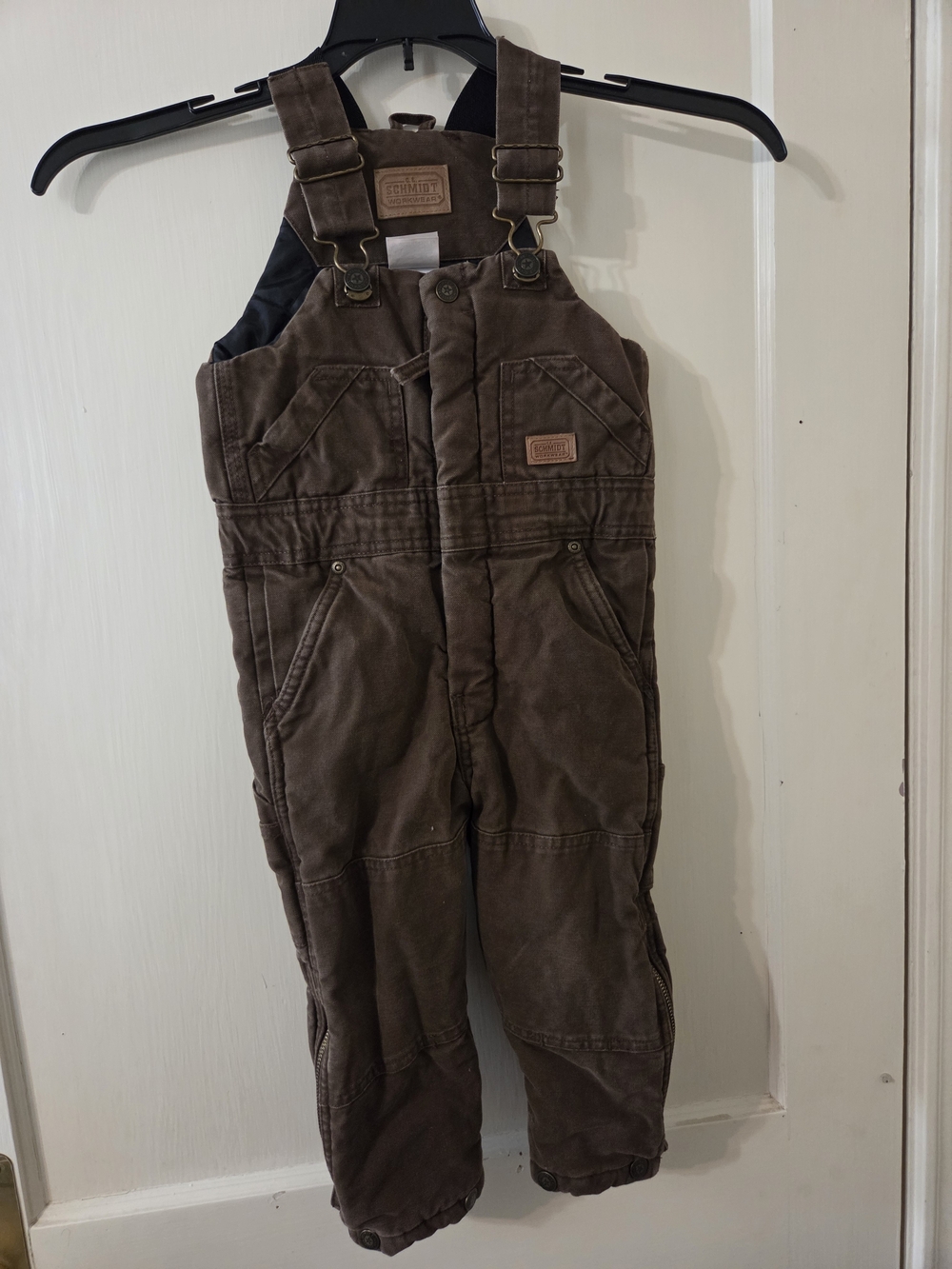 CE Schmidt Toddler 2T Brown Insulated Overalls
